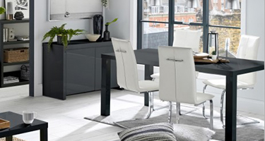 LPD Puro Charcoal High Gloss Dining Room