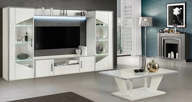 H2O Design Margot Birch White Silver Italian Living Room